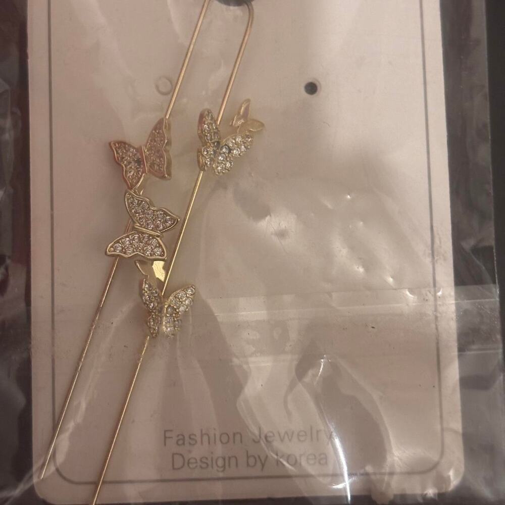 Gold butterfly earrings